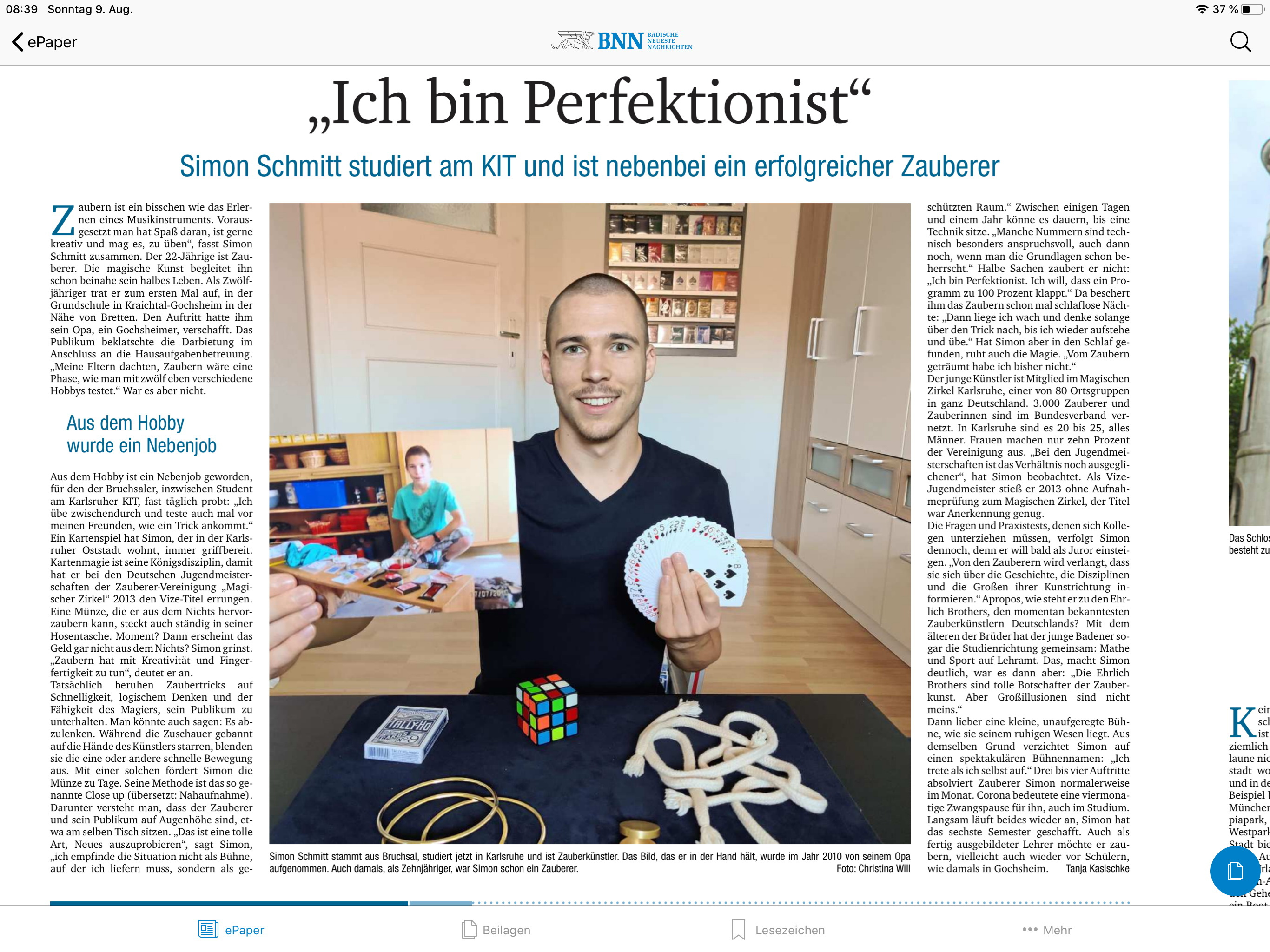 Zeitungsartikel BNN